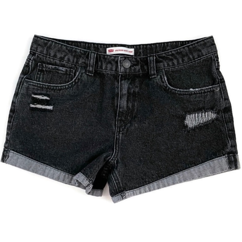 Levi's Girl's Girlfriend Shorty Shorts Size 16 Black
Distressed Denim Shorts